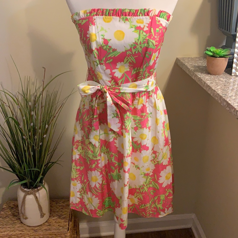 Lilly Pulitzer Silk Blend Briddie Dress in Hotty Pink Full Sun, NWT, Size 10